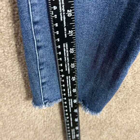 Good American Good Legs Crop Fray Jeans Plus 18 Blue High Rise Distressed Skinny - Picture 9 of 14